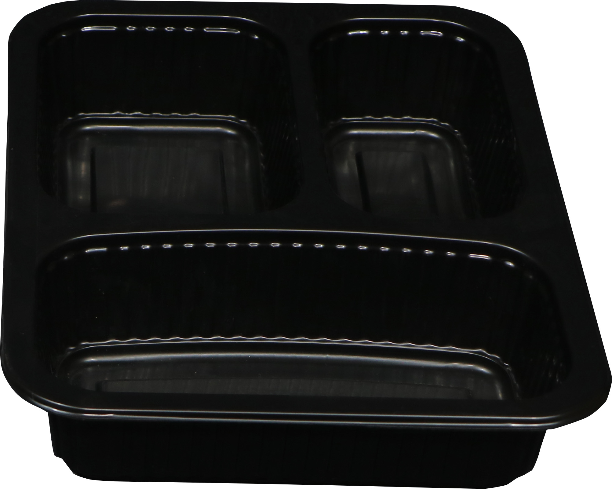 Yemek Kabı 3 Bölmeli Siyah